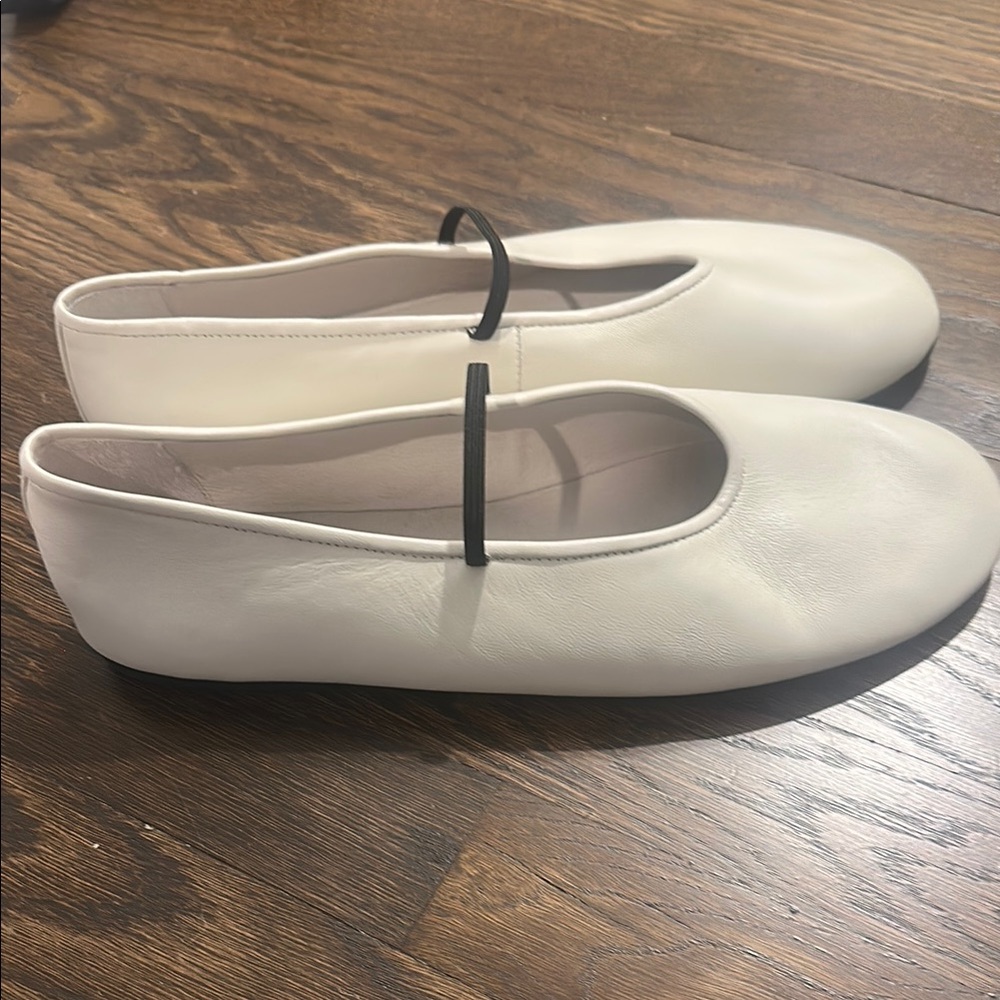 Tony Bianco Leather Flats with Black Strap